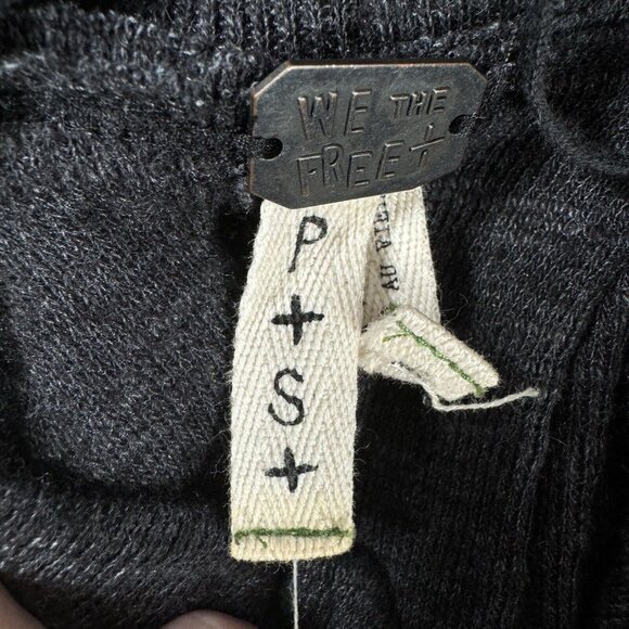 Free People We the Free Top Womens Size S Charcoal Split Back Turtleneck Hi-Low - Picture 8 of 9